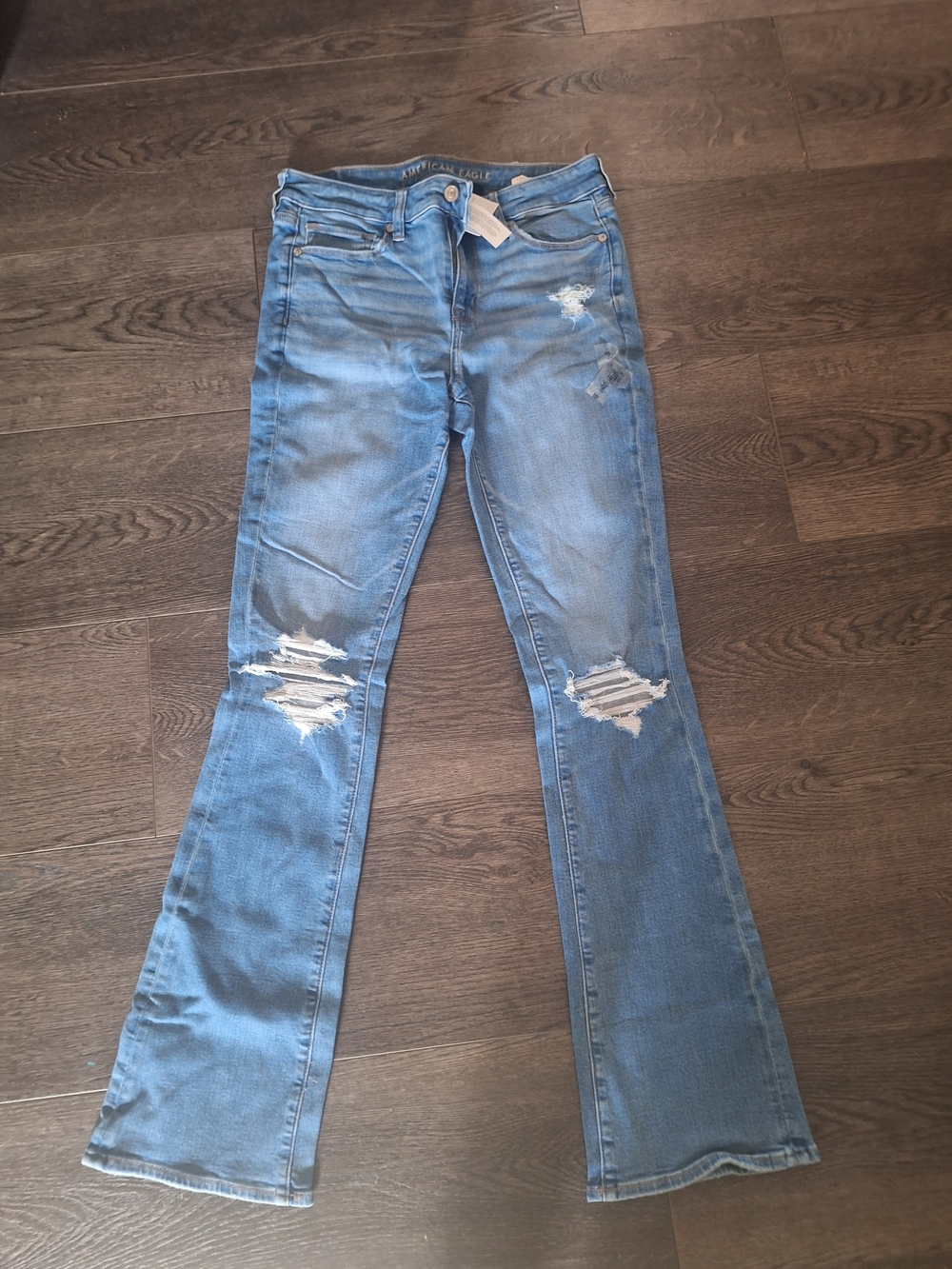 American Eagle Outfitters Light Blue Distressed Bootcut Flare Jeans